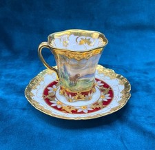 Drezno Miśnia Ambroży Jagnięcina Owce Wypas Złoty Pozłacany Demitasse Filiżanka Spodek na sprzedaż  Wysyłka do Poland