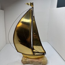 Usado, Veleiro de cobre vintage assinado John De Mott bronze com base em ônix, lago e praia dec comprar usado Usado, Veleiro de cobre vintage assinado John De Mott bronze com base em ônix, lago e praia dec comprar usado  Enviando para Brazil