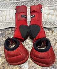 Botas esportivas para cavalos - Classic Equine Legacy 2 - Botas vermelhas - Frentes médias + sinos comprar usado  Enviando para Brazil