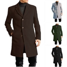 Jaqueta Formal Masculina Casaco Negócios Casual Sobretudo Comprimento Médio Jaquetas Tops, usado comprar usado  Enviando para Brazil