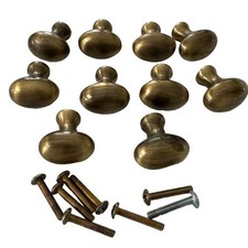 Gaveta de metal latão oval puxa botões de armário alças conjunto pesado de 10 1,25" de largura  comprar usado  Enviando para Brazil