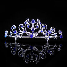 Mini coroa tiara infantil coração azul real flor menina casamento formatura comprar usado  Enviando para Brazil