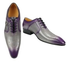 Sapato Oxford Moda Masculina Escritório Negócios Fivela de Metal Couro com Cadarço, usado comprar usado  Enviando para Brazil