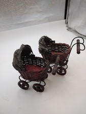 Carrinho de bebê 8" estilo vitoriano vintage conjunto de lona de vime 2 comprar usado  Enviando para Brazil