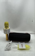 Pacote de microfone/alto-falante para karaokê Bluetooth sem fio BONAOK Q37 tom dourado FUNCIONA, usado comprar usado  Enviando para Brazil