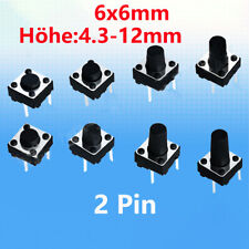 2 Pin 6x6x4.3mm-12mm DIP Taktile Drucktaste PCB Schalter Mikro Minitaster SPST comprar usado  Enviando para Brazil