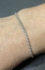 Pulseira de tênis corrente corda prata esterlina 925 8"", usado comprar usado  Enviando para Brazil