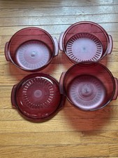 Tupperware microondas 4 peças pilha fogão a vapor coador cranberry EUA comprar usado  Enviando para Brazil