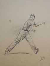 Lithographie tennisman signée d'occasion  Fontaines-sur-Saône