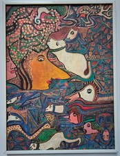 Contemporary painting scene d'occasion  Expédié en Belgium