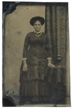 Distinguished Afro-American Lady 1870 Vestido Longo Preto Feminino Foto Tipo Tinta, usado comprar usado  Enviando para Brazil