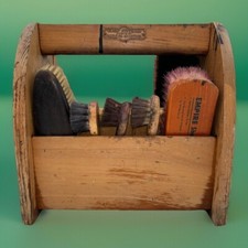 Escova de crina de cavalo #T Vintage LYCO Groomer Shoe Shine Box Lyons & Company New York, usado comprar usado  Enviando para Brazil