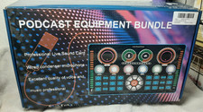 Pacote de equipamentos de podcast com placa de som profissional ao vivo e microfone condensador, usado comprar usado  Enviando para Brazil