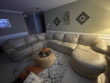 Tan leather sectional for sale  Fairfield