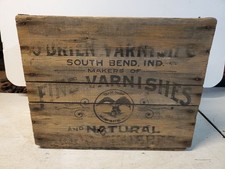 Antiga South Bend, IN O'Brien Vernizes Finos e Naturais Caixa de Madeira com Águia TM comprar usado Antiga South Bend, IN O'Brien Vernizes Finos e Naturais Caixa de Madeira com Águia TM comprar usado  Enviando para Brazil