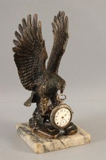 Suporte de relógio de bolso grande 11 polegadas antigo bronze escultura águia americana do século XIX, sem reserva comprar usado  Enviando para Brazil