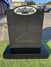Black granite headstone for sale  OLDHAM