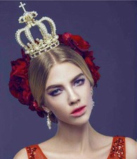 Coroa tiara feminina de cristal 15 cm de altura casamento rainha noiva princesa formatura comprar usado  Enviando para Brazil
