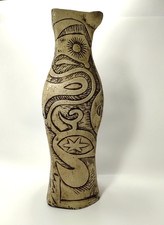 Vaso STUDIO ART POTTERY~16”~ESOTÉRICO~MCM~NOVA ERA~RESINA DE POLIÉSTER MOLDADA~DÉCADAS DE 1950-60 comprar usado  Enviando para Brazil