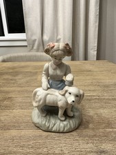 Estatueta de porcelana russa Lomonosov 4013u menina com cachorro jovem guarda de fronteira URSS comprar usado  Enviando para Brazil