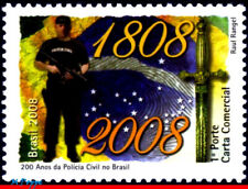 3046 BRASIL 2008 POLÍCIA CIVIL, 200 ANOS, HISTÓRIA, SEM MARCA DE CHARNEIRA comprar usado  Brasil 