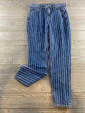American Eagle tamanho 4 mãe jeans listrado aparência vintage retrô perna cônica anos 90 comprar usado  Enviando para Brazil
