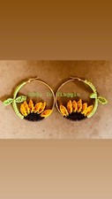 Orecchini macrame girasole usato  Potenza