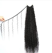 Caixa de crochê boho tranças de cabelo humano tranças com extensões de cabelo humano encaracolado comprar usado  Enviando para Brazil