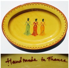 Prato Terre Provence Souleo 3 Senhoras 15,5" X 11" Feito na França Cerâmica Extra Grande comprar usado  Enviando para Brazil