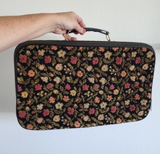 Mala pequena vintage texturizada flores tapeçaria floral bagagem de viagem feminina  comprar usado  Enviando para Brazil