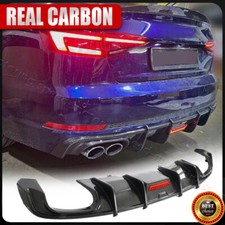 Para Audi A4 Sline S4 2017-19 verdadeiro carbono traseiro para-choque difusor spoiler labial com LED, usado comprar usado  Enviando para Brazil