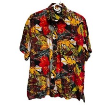 Blusa de seda IOIO Design tamanho médio feminina lavável floral botão para cima CEP-A comprar usado  Enviando para Brazil
