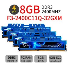 32GB 4x 8GB DDR3 2400MHz F3-2400C11Q-32GXM DIMM OC Memória RAM G.Skill Ripjaws BT, usado comprar usado  Enviando para Brazil