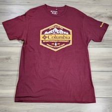 Camiseta Columbia Masculina Grande Borgonha Gráfica Manga Curta comprar usado  Enviando para Brazil