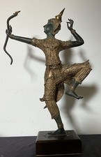 Używany, Antyczna pozłacana figurka z brązu, Tajlandia książę Phra Rama, łucznik 50 cm na sprzedaż  Wysyłka do Poland