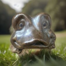 Estatueta vintage Enesco sapo sapo esmalte verde marrom buraco japonês jardim cerâmica comprar usado  Enviando para Brazil