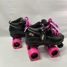 Patins Rock GT-50 preto tamanho 5 rodas rosa cadarços EUA etiqueta aderência segura comprar usado  Enviando para Brazil