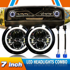 Par de faróis redondos Halo Led 7" polegadas DRL para caminhonetes Ford F 100 picapes MPV comprar usado  Enviando para Brazil