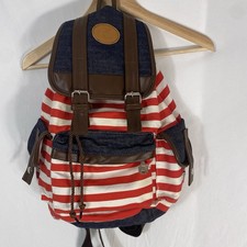 Mochila de lona listrada vermelha e branca denim americana viagem durável clássica C3 comprar usado Mochila de lona listrada vermelha e branca denim americana viagem durável clássica C3 comprar usado  Enviando para Brazil