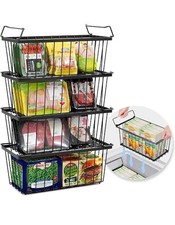 Caixas organizadoras de freezer Tafura (14" Lx7 Wx6.1 H) - Pacote com 4 empilháveis pretas comprar usado  Enviando para Brazil