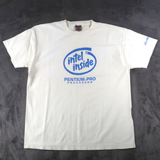 Camiseta masculina vintage anos 90 processador Intel Inside Pentium Pro tamanho XL branca, usado comprar usado  Enviando para Brazil