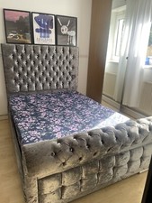 Grey crushed velvet for sale  LONDON