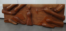 Pannello Quadro Scultura Rilievo Legno 100cm Muro Parete Firmata S. Lato Vintage comprar usado  Enviando para Brazil
