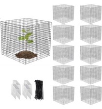Usado, Pacote com 10 protetores de plantas de arame pequeno 12x12 em quadrado NOVO com estacas e laços com zíper comprar usado Usado, Pacote com 10 protetores de plantas de arame pequeno 12x12 em quadrado NOVO com estacas e laços com zíper comprar usado  Enviando para Brazil