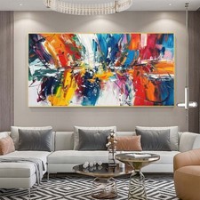 Paleta moderna faca textura colorida abstrata arte de parede tamanho grande pintura a óleo #08 comprar usado  Enviando para Brazil