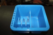 Suporte de pincel de pintura arte artista plástico azul, lavadora, recipiente de limpeza 3,5" x 6,5 comprar usado  Enviando para Brazil