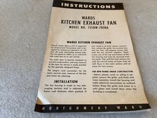 VINTAGE EXAUSTOR DE COZINHA WARDS TIPO 15SBW-7830INSTALAÇÃO E MANUAL DE PEÇAS comprar usado  Enviando para Brazil