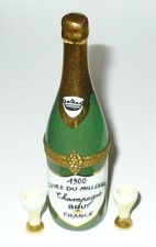CAIXA LIMOGES FRANCE - GARRAFA DE CHAMPANHE E 2 COPOS DE PORCELANA - VÉSPERA DE ANO NOVO comprar usado  Enviando para Brazil