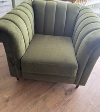 Olive green velvet for sale  COLCHESTER