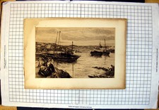 Old etching fishing for sale  UK